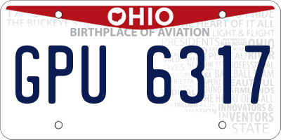 OH license plate GPU6317