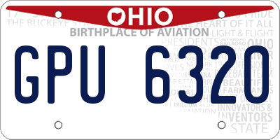 OH license plate GPU6320