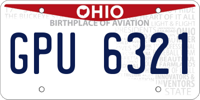 OH license plate GPU6321