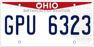 OH license plate GPU6323