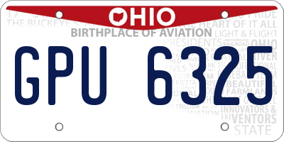 OH license plate GPU6325