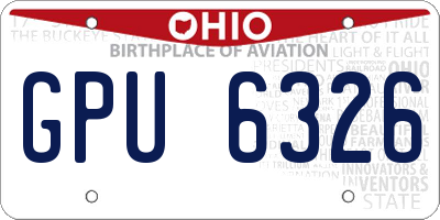 OH license plate GPU6326
