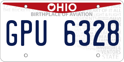 OH license plate GPU6328
