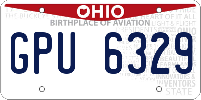 OH license plate GPU6329