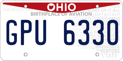OH license plate GPU6330