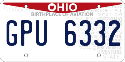 OH license plate GPU6332