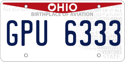 OH license plate GPU6333