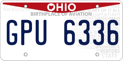 OH license plate GPU6336