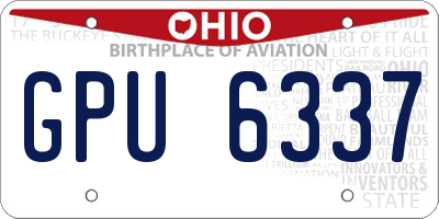 OH license plate GPU6337