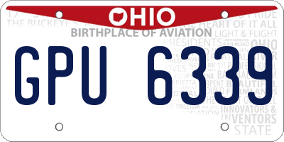OH license plate GPU6339