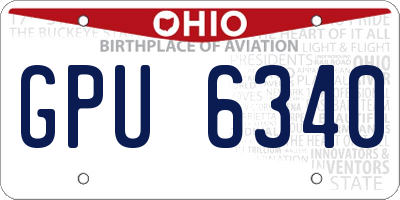 OH license plate GPU6340