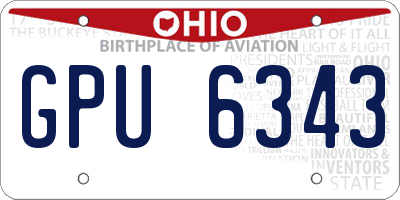 OH license plate GPU6343