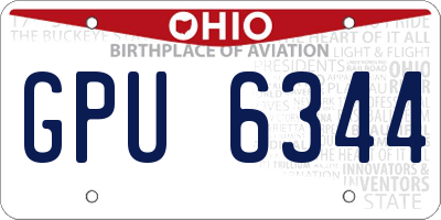 OH license plate GPU6344