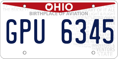 OH license plate GPU6345