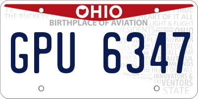 OH license plate GPU6347
