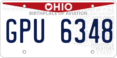 OH license plate GPU6348