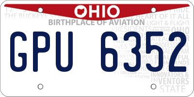 OH license plate GPU6352