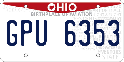 OH license plate GPU6353