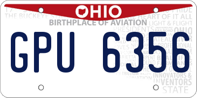 OH license plate GPU6356