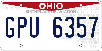 OH license plate GPU6357
