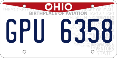 OH license plate GPU6358