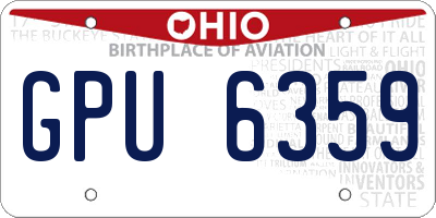 OH license plate GPU6359