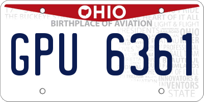 OH license plate GPU6361