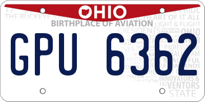 OH license plate GPU6362