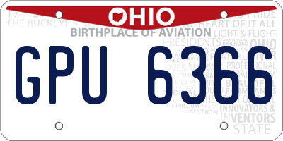 OH license plate GPU6366