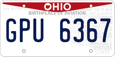 OH license plate GPU6367