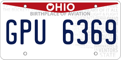 OH license plate GPU6369