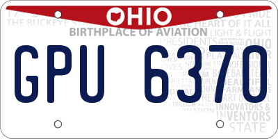 OH license plate GPU6370