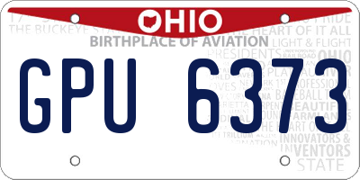 OH license plate GPU6373