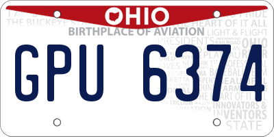 OH license plate GPU6374