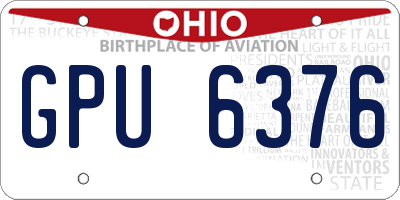OH license plate GPU6376