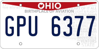 OH license plate GPU6377