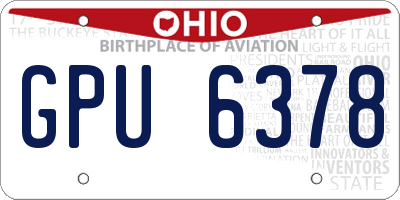 OH license plate GPU6378