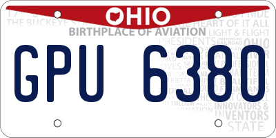 OH license plate GPU6380