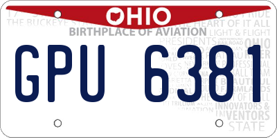 OH license plate GPU6381
