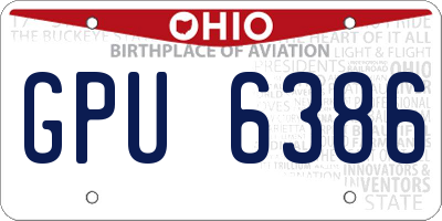 OH license plate GPU6386