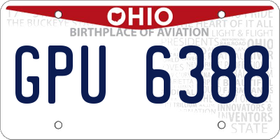 OH license plate GPU6388