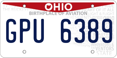OH license plate GPU6389