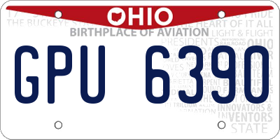 OH license plate GPU6390