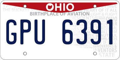 OH license plate GPU6391