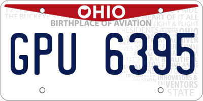 OH license plate GPU6395