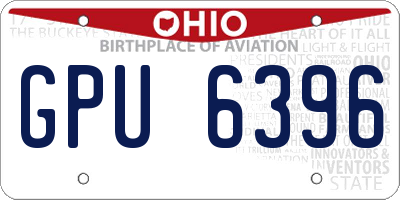 OH license plate GPU6396