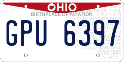 OH license plate GPU6397