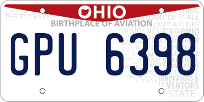 OH license plate GPU6398