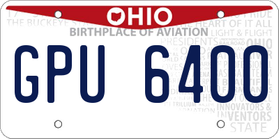 OH license plate GPU6400