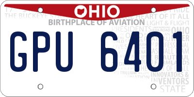 OH license plate GPU6401